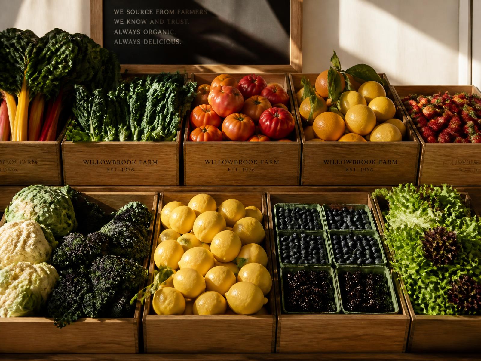 Fresh produce from regional farms and local growers